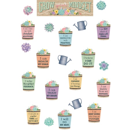 Teacher Created Resources Rustic Bloom Grow Your Mindset Mini Bulletin Board TCR8592